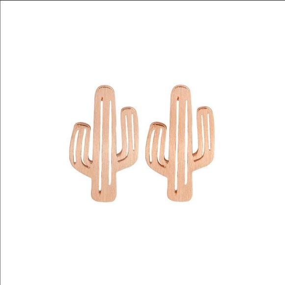 Jewelry - 🌟HP! 🆕 Rose Gold Cactus Earrings 🌵